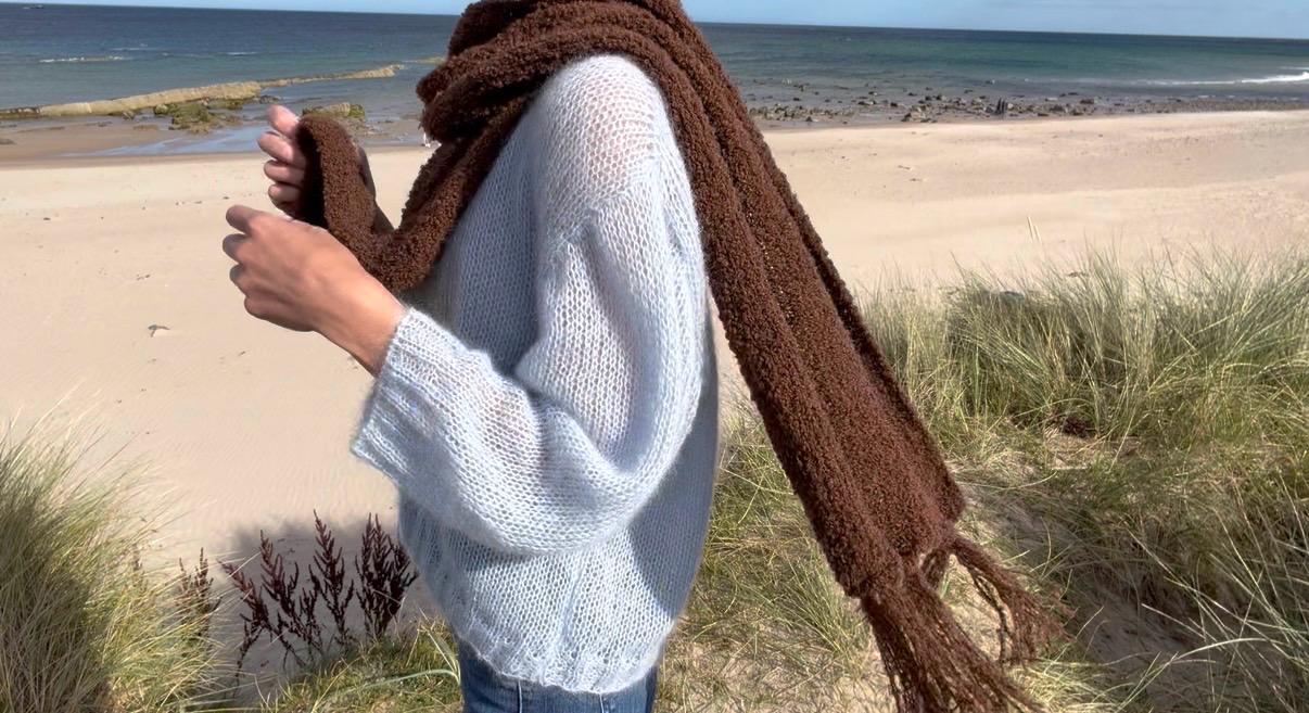 Boucle Scarf Chocolate Brown Image 1
