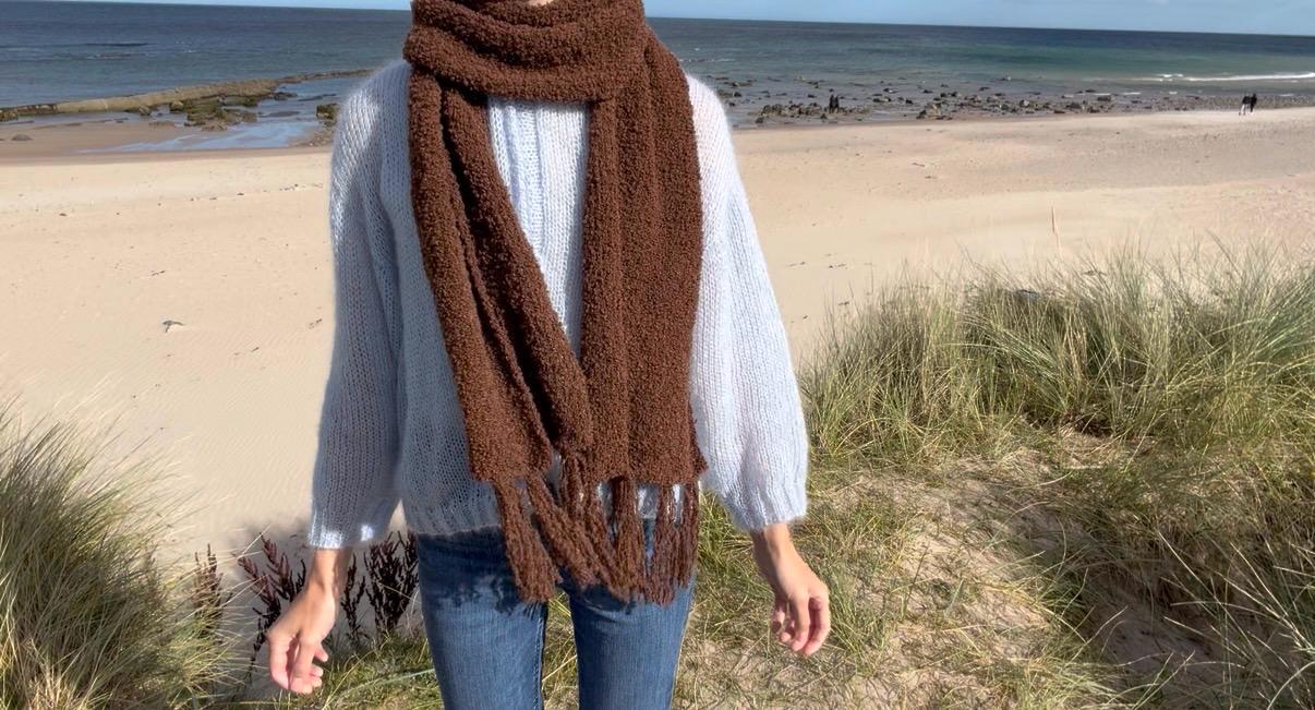 Boucle Scarf Chocolate Brown Image 2