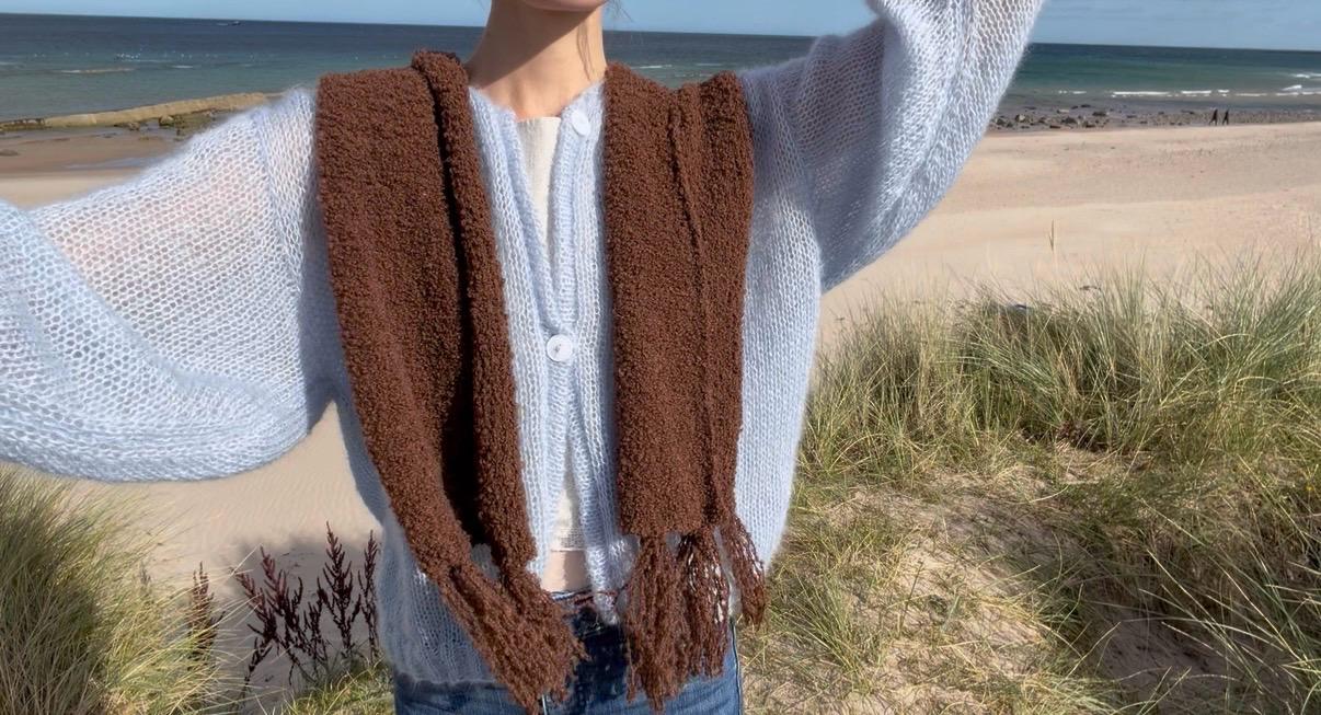 Boucle Scarf Chocolate Brown Image 3