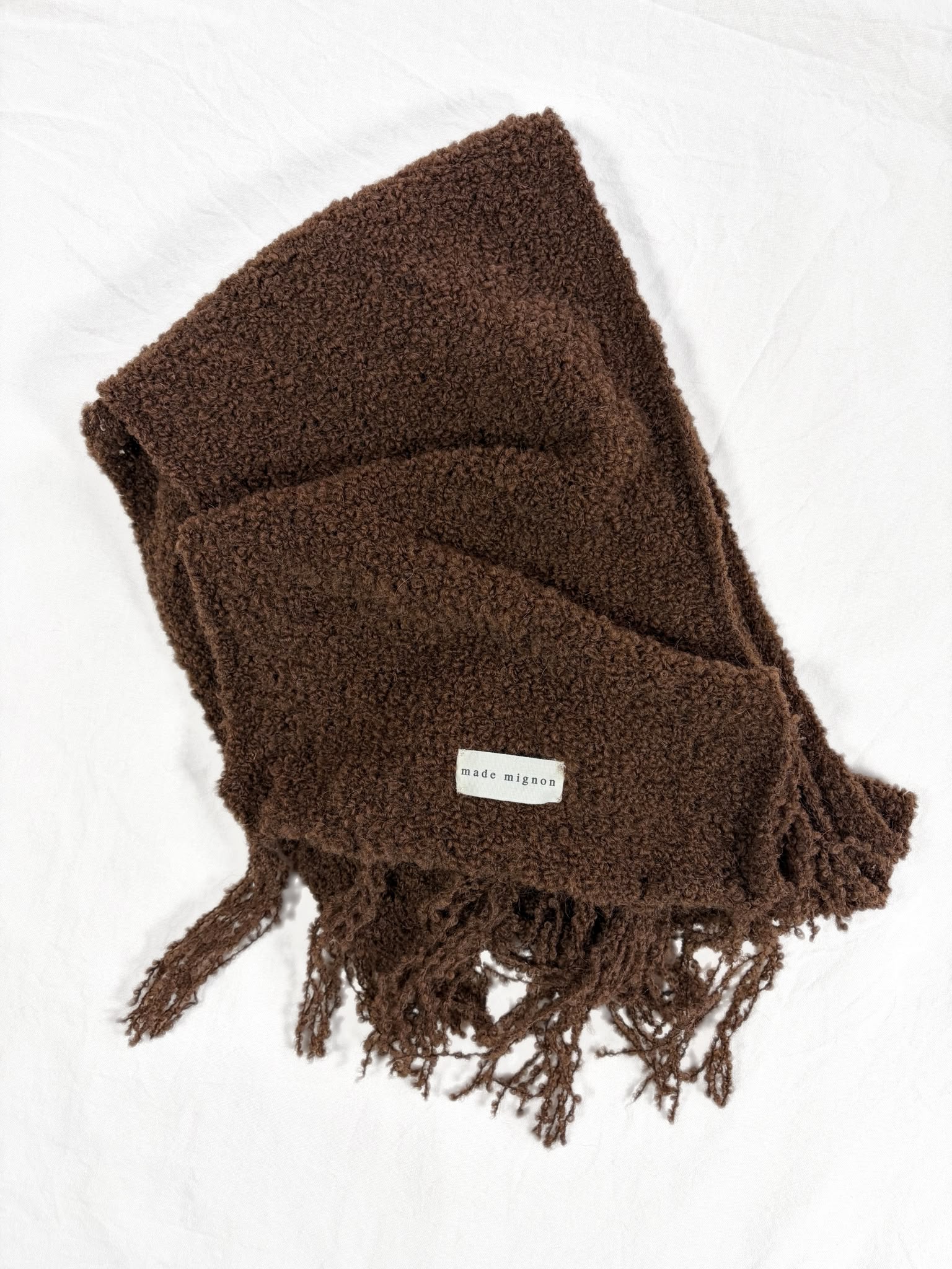 Boucle Scarf Chocolate Brown Image 6