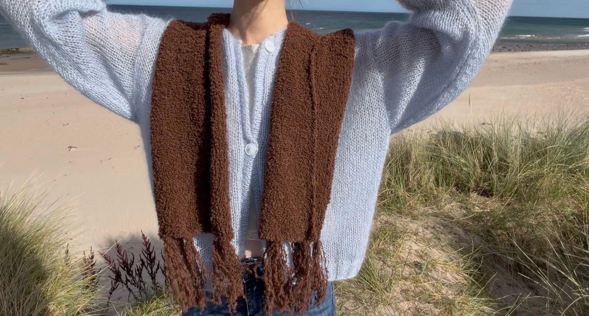 Boucle Scarf Chocolate Brown Image 7